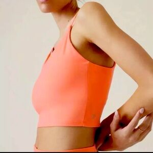 ATHLETA🥇 Women's XS Coral🪸 Elation V-Neck Crop D-DD Sports Bra NWOT
